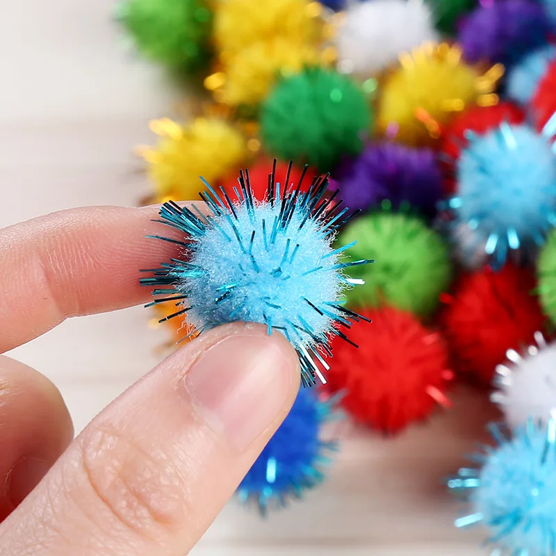 Cheerleading Pom Poms Mink Fur Pompoms 50pcs Colorful Pompoms 15mm 25mm for Dolls DIY