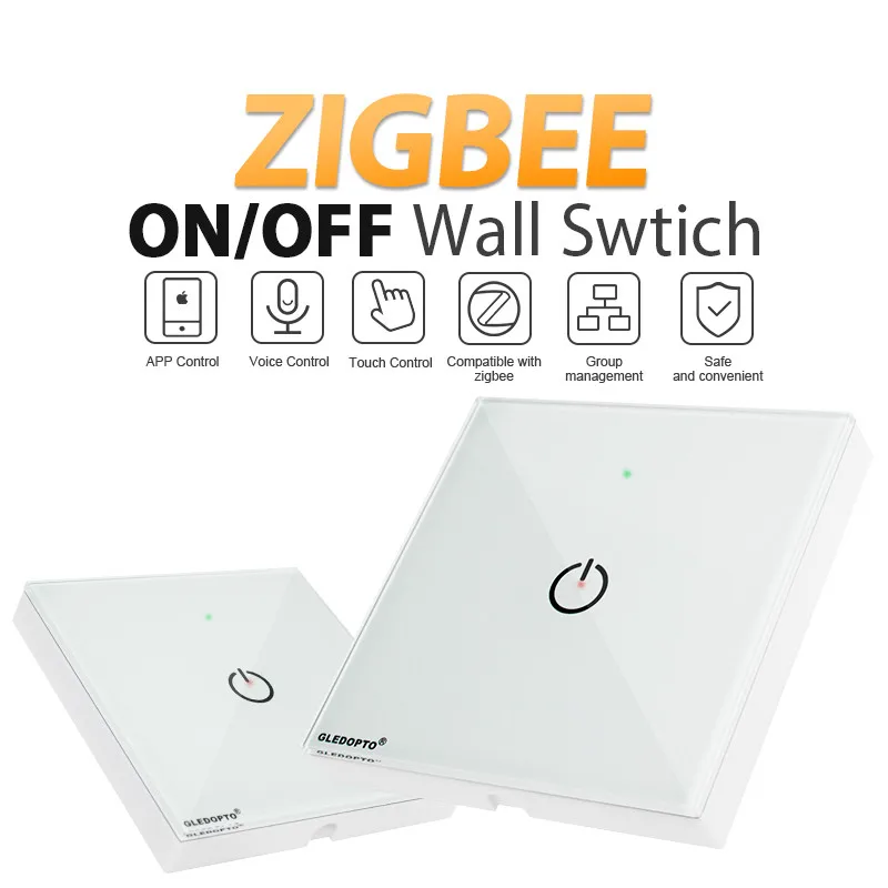 ZigBee 3.0 smart light panel switch controller Wireless wall Remote work with echo plus gateway APP phone amazon AC110-220V