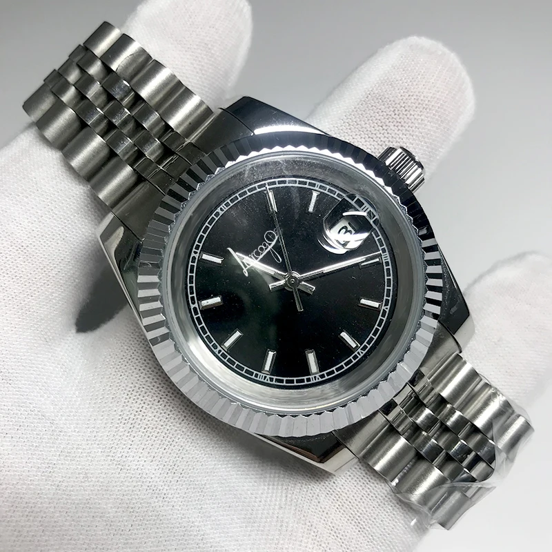 

wholesale Black dial Luxury Brand Watch 36mm Automatic glide smooth second hand Mechanical Datejust Watches AAA