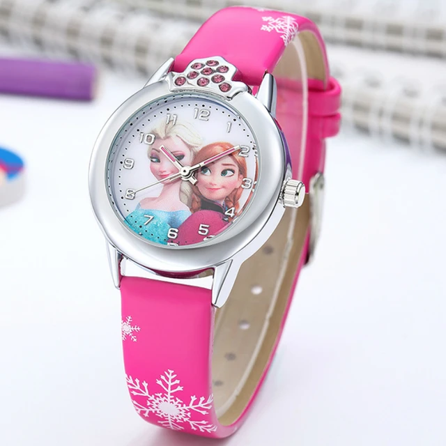 Elsa Watch Girls Elsa Princess Kids Watches Leather Strap Cute Children s Cartoon Wristwatches Gifts for Kids Girl Frozen Clock