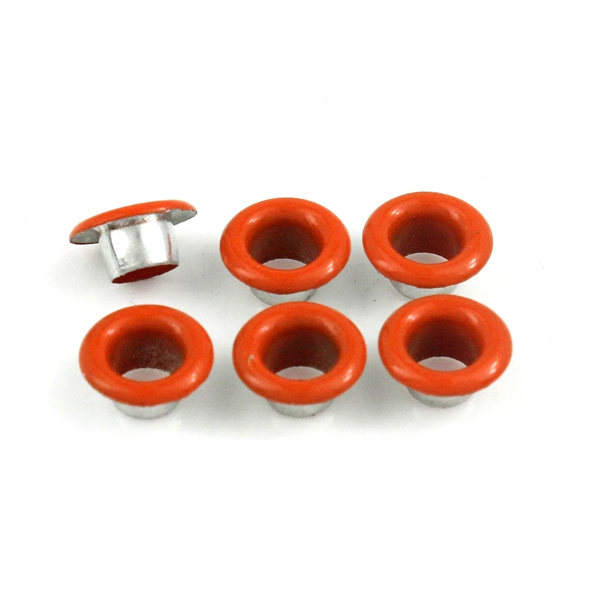 100 Наборы 3 мм металлический глазок с шайбой Кожа ремесло ремонт втулки круглые кольца для обуви вакуумные пакеты для одежды кожаный ремень шляпа - Цвет: Orange