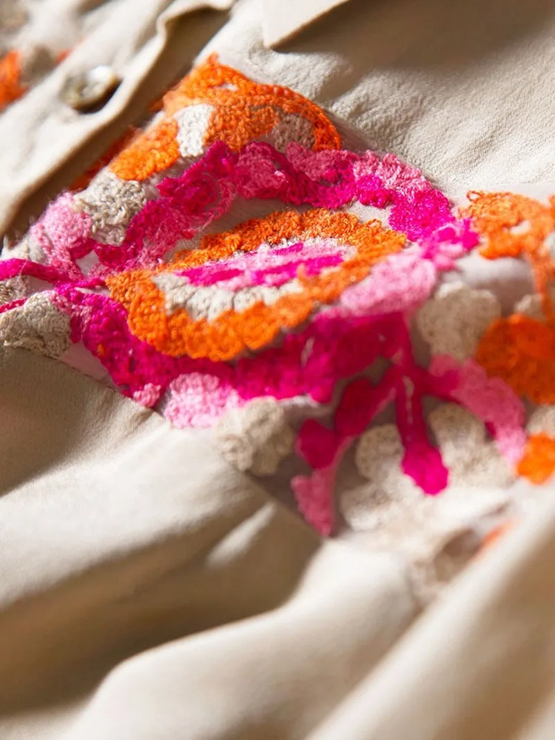 Женская рубашка из натурального шелка с вышивкой новинка 2020 года топы длинными