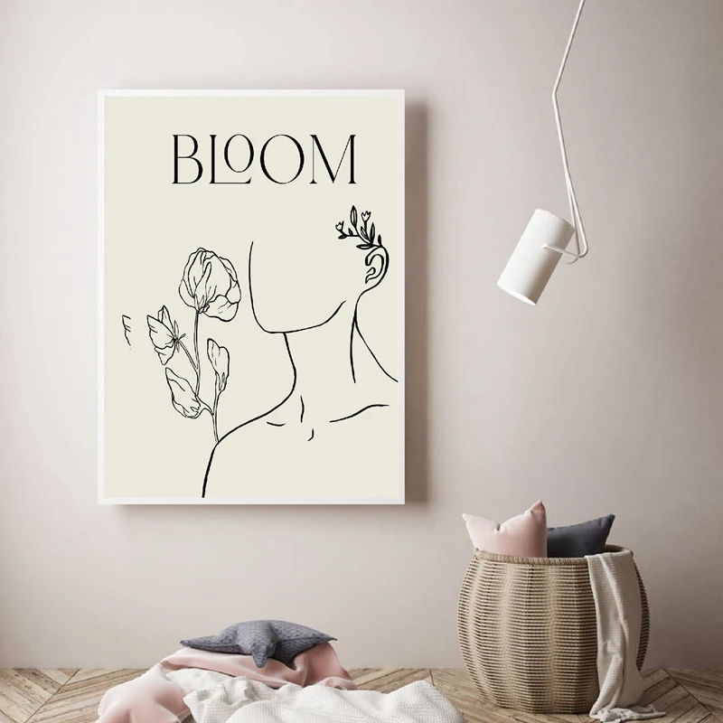 Bloom Fine Line Abstract Print Wall Art Decor