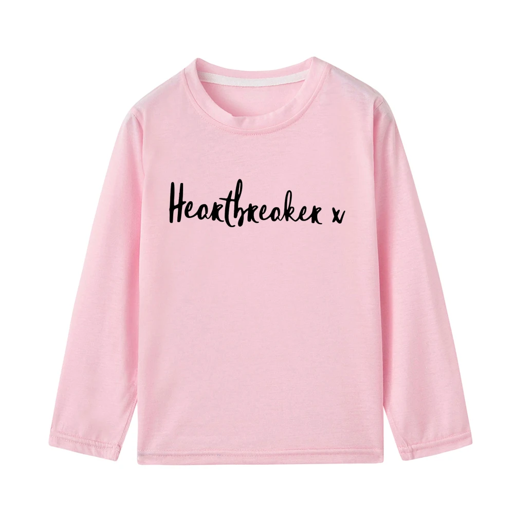Heartbreaker/Лидер продаж; Футболка детская модная футболка с длинными рукавами Топы для мальчиков и девочек; коллекция года; сезон осень-зима; стиль; модная зимняя футболка - Цвет: 43L7-KLTPK-