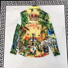 AH09437 Fashion Men's Shirts Runway Luxury famous Brand European Design party style Men's Clothing