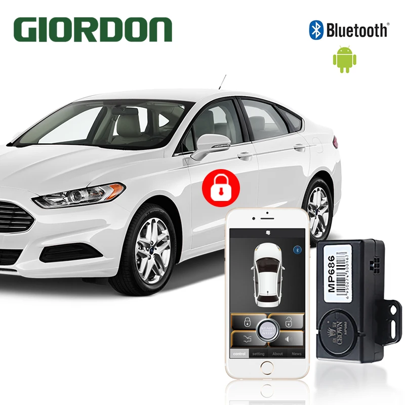 

Universal CarVehicle Keyless Entry System With Mobile phone Remote Controllers Car close to open the lock, leave the lock MP686