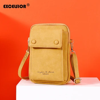 

EXCELSIOR PU Women's Bag Quality Crossbody Bags Mini Vertical Version Phone Bag INS Fashion Small Flap olsos Mujer