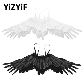 

Feather Swallow Wing Kids/Adult Dance Stage Show Masquerade Carnival Cosplay Party Costume Accessories Angel Wings White/Black