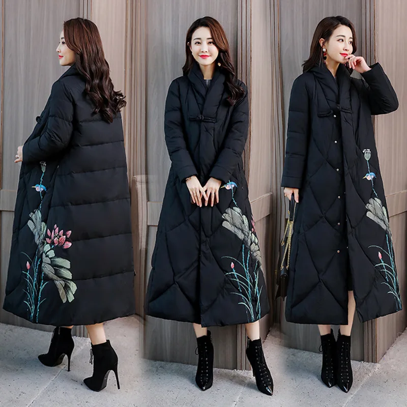 

Cotton-padded Clothes Women's Mid-length 2018 Winter New Style Loose-Fit Slimming over-the-Knee down Jacket Cotton-padded Clothe