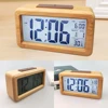 Wooden Digital Display Electronic Alarm Clock Temperature Monitor for Home Use Living Room Table Clock Decoration ► Photo 2/6