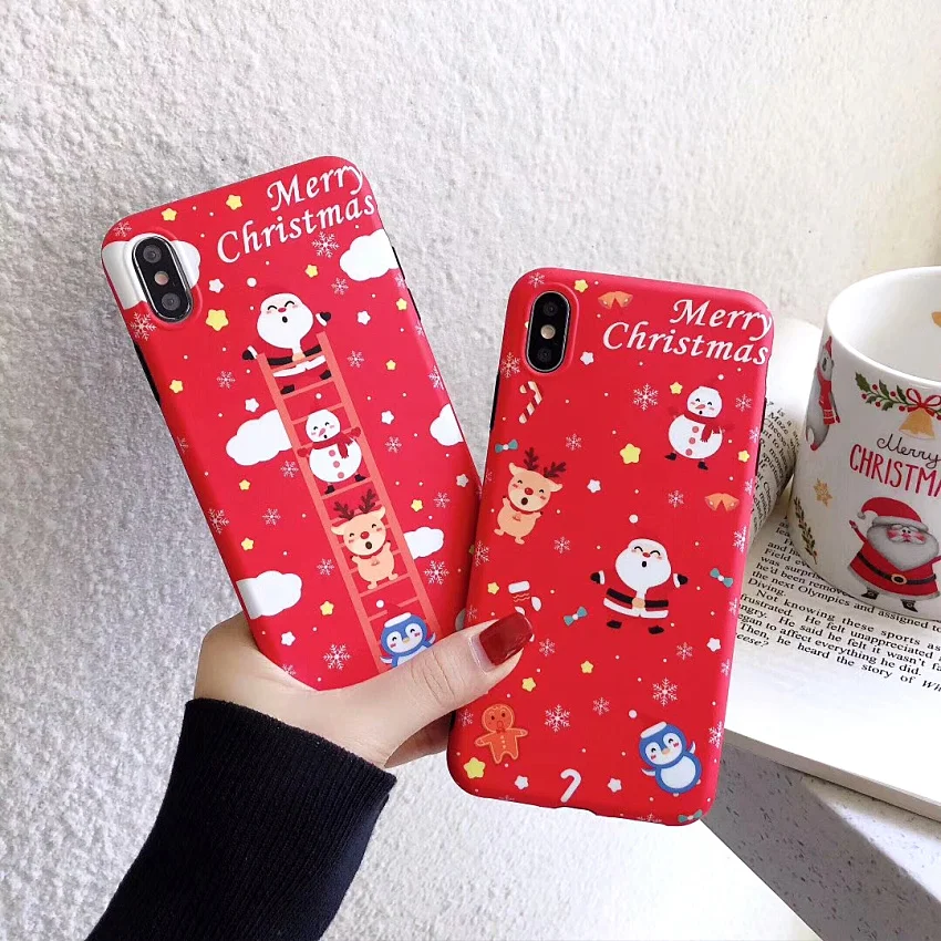 

Merry Christmas Phone Case For Iphone 11 Pro Max Cases For X XR Xs Max X 8 7 6 6s Plus Soft IMD TPU Case Back Cover Fundas Gift