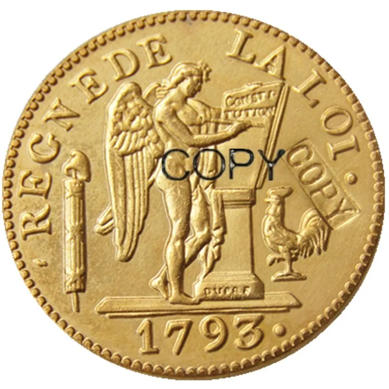 Франция набор(1793A 1793D 1793 W) 3 шт 24LIVRES Позолоченные копии монет