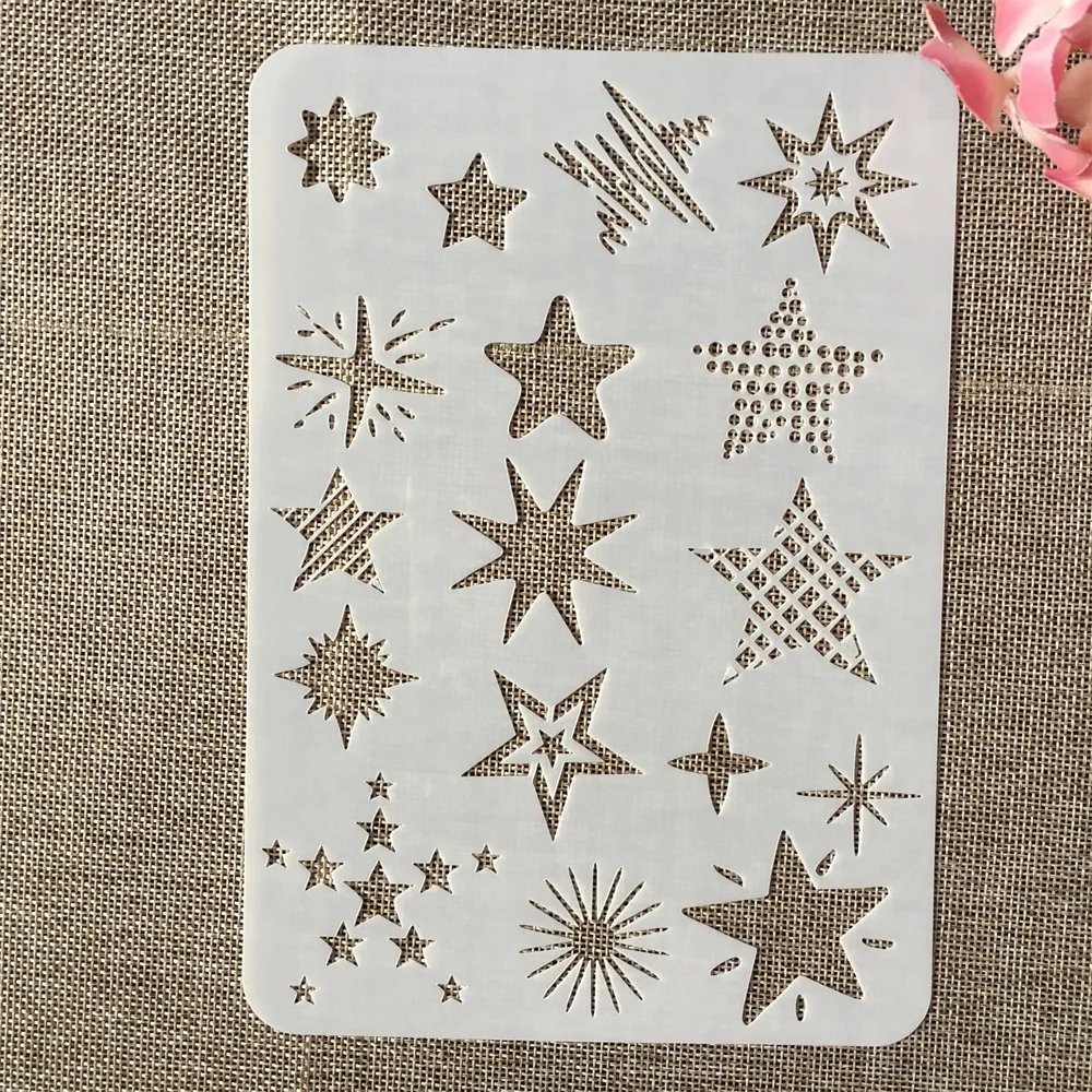 4 개/대 21cm 눈송이 잉크 도트 DIY 겹쳐 스텐실 벽화 스크랩북 색소 엠보싱 앨범 장식 템플릿