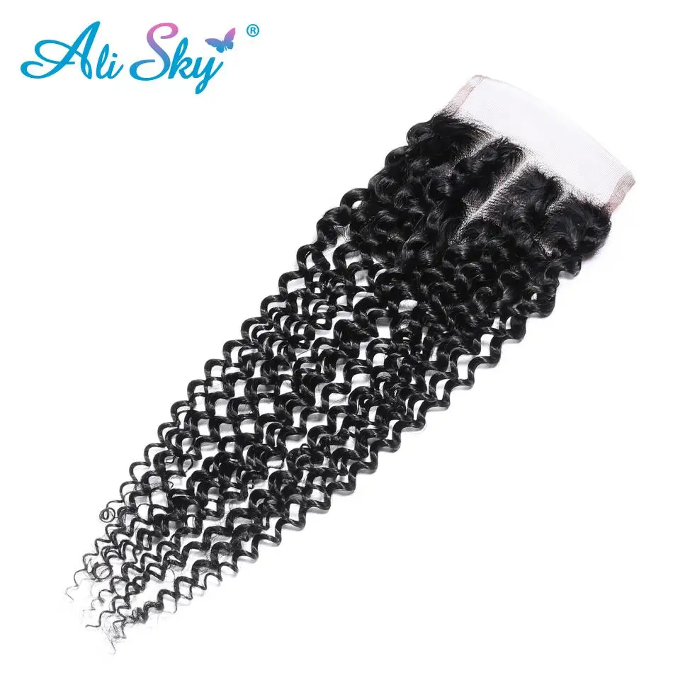 Afro Kinky Curly 20 22inch 13x4 Lace Frontal Only Ear To Ear Real Human Hair Soft Transparent 4x4 5x5 Lace Closures Only
