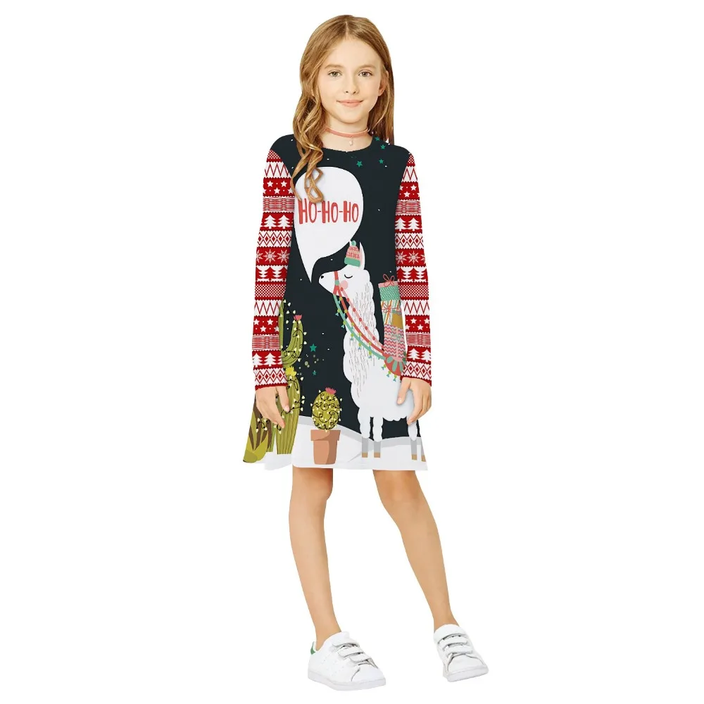 Cartoon Princess Party Costume Kids Clothes Big Girls Dress Children Long sleeve Clothing Girls Teens Christmas Dresses