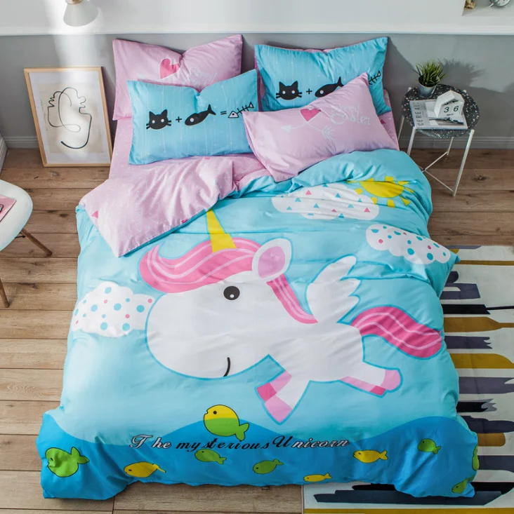 Комплект хлопковой кроватки из 3 предметов, постельное белье для принцессы с рисунком, комплект включает наволочку, простыню, пододеяльник без наполнителя - Цвет: 8