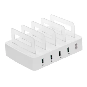 

Smart Charging Station With 4 Usb Ports Qc3.0 Compatibility Charging Base Universal Charging Station For Family And Office Use