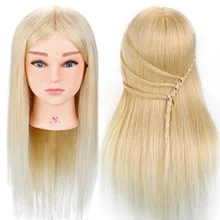 

Hairdressing Mannequin Head 100% Real Human Hair for Hairstyles Hairdressers Curling Practice Training Head with Stand
