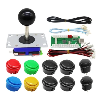 

Double Player Arcade Rocker Kit LED Button Rocker Ball Head with USB Cable Joystick Wire Button Wire