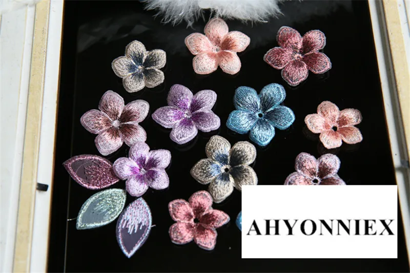 AHYONNIEX дешевые маленькие цветочные патч для одежды шитье на платье с аппликацией аксессуары для волос обувь сумки самодельные декоративные патчи