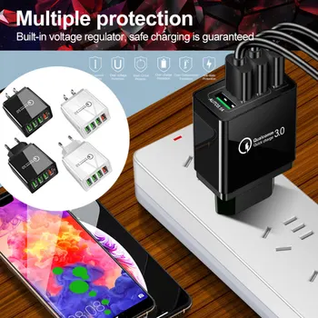 

EU US Plug QC3.0 USB Quick Charger Wall Travel Power Adapter Converters For Xiaomi Huawei Oppo Accessories For Mobile Phone TXTB