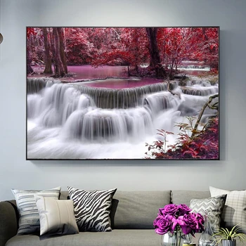 

Scenery Of Waterfall Canvas Paintings Cuadros Realist Landscape Canvas Art Prints Posters And Prints Decorative Wall Pictures