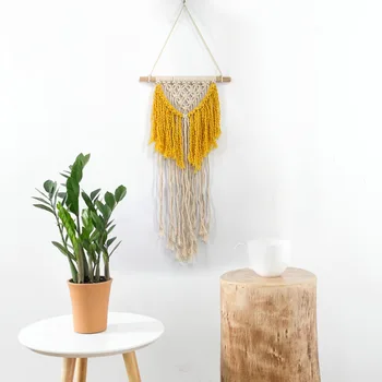 

Macrame Tapestry Hand Knitting Cotton And Linen Wall Hanging Bedroom Sofa Background Home Decor Chic Ornaments