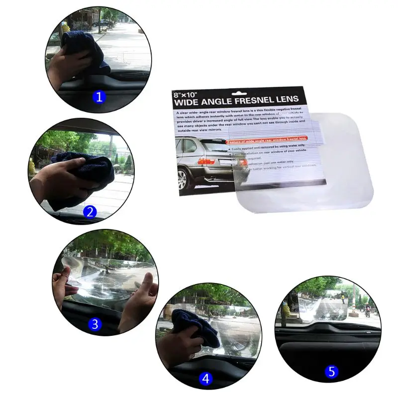 

New Wide Angle Fresnel Lens Car Parking Reversing Sticker Useful Enlarge View