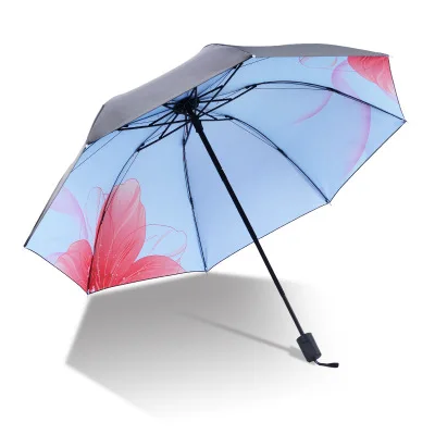 Ультра-светильник, зонт от солнца, Женский мини-зонт от солнца, небольшой свежий солнцезащитный зонт, складной, 3 сложения, зонт двойного назначения, солнцезащитные зонты - Цвет: as picture