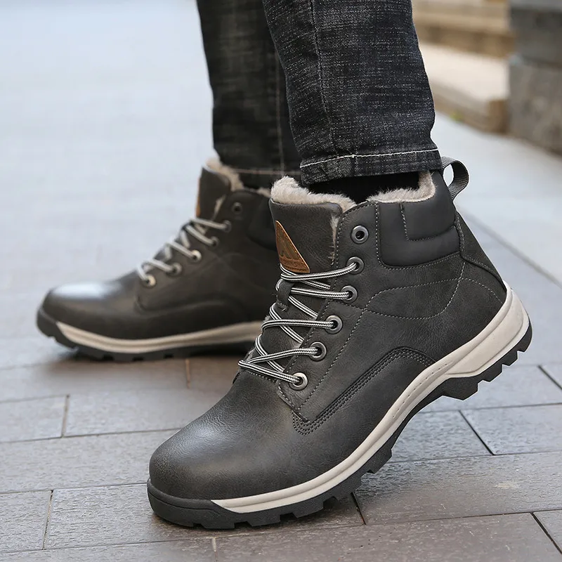 Safty Shoes Winter Ankle Boots Man Shoes Outdoor Sneakers Snow Boots Military Boots Boys Flats Army Platform Boots hombre