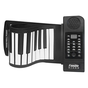 

61 Keys Professional Smart Folding Piano Silicone Hand-rolled Electronic Roll up Pianos Beginner Instrument