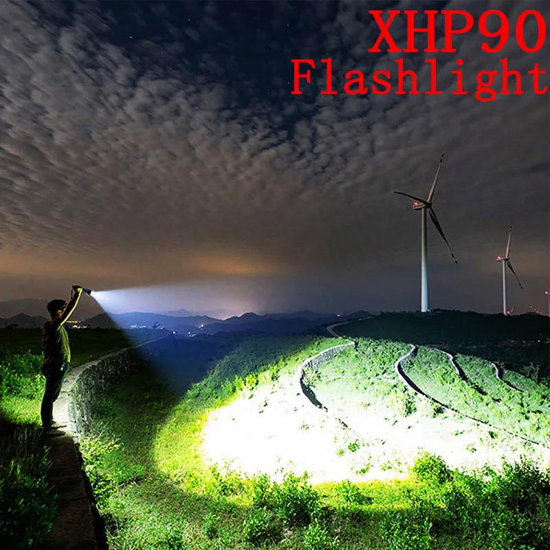 ZK20 XHP90 светодиодный фонарик USB перезаряжаемый портативный водонепроницаемый XHP70
