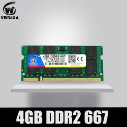 Оперативная память VEINEDA ddr2 4 Гб 2 Гб 1 ГБ 667 МГц для ноутбука Mobo поддержка ddr 2 PC2-5300 оперативная память Sodimm