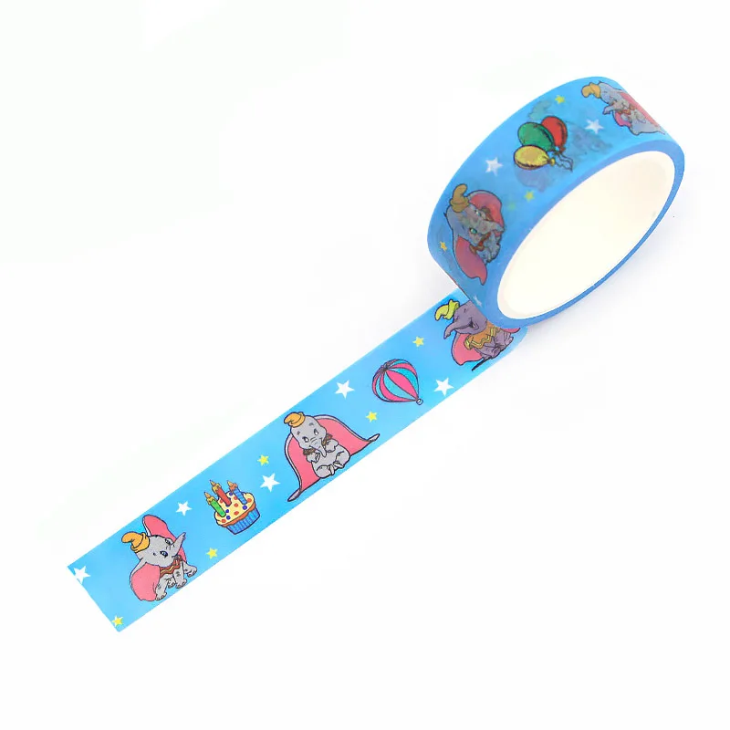 CA445 1,5 см x 5 м Dumbo Kawaii набор декоративного скотча васи японская бумага маскирующая Лента наклейки с лентами декор канцелярские ленты Скрапбукинг
