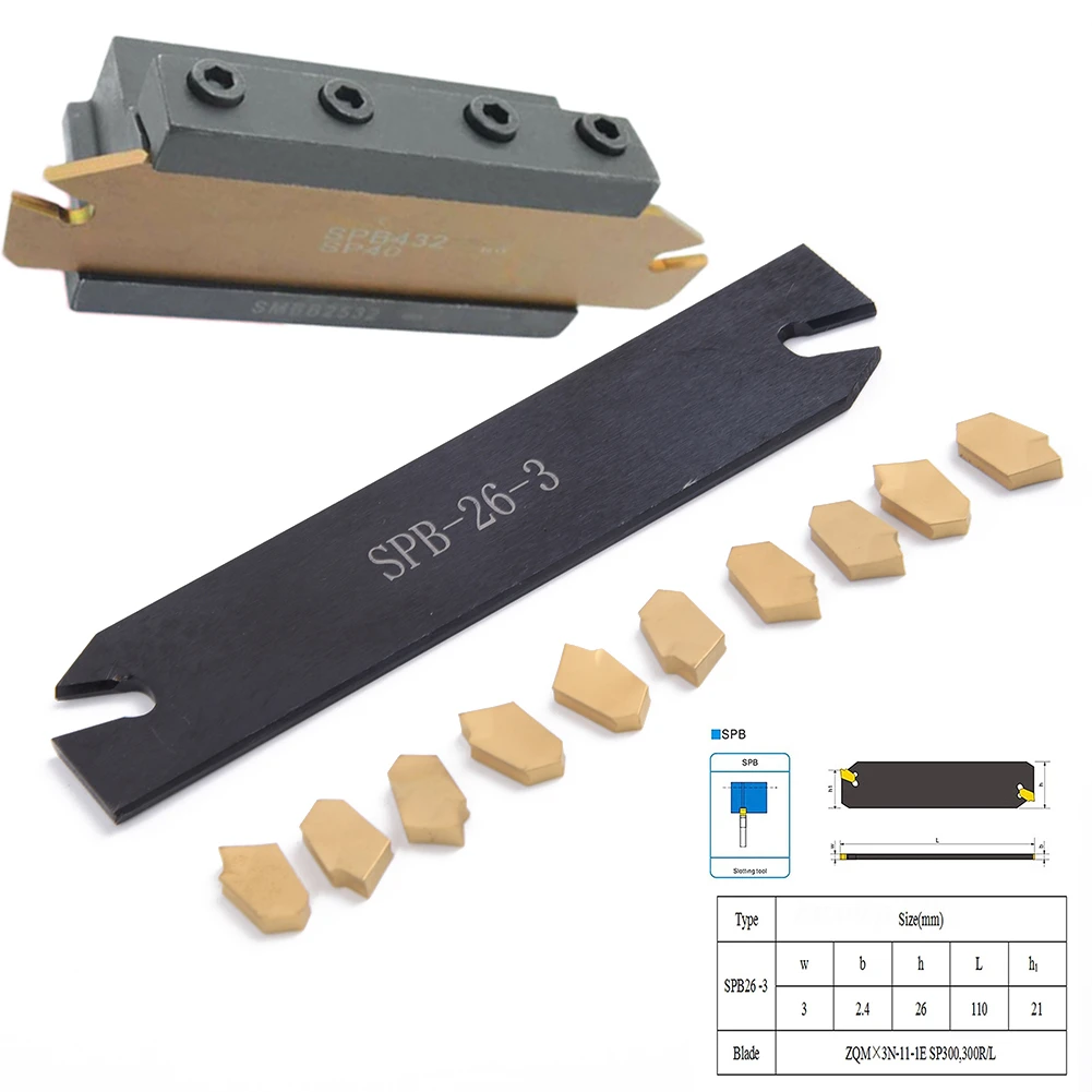Spb263 Cutoff Grooving Parting Blade Tool Holder Metalworking Lathes