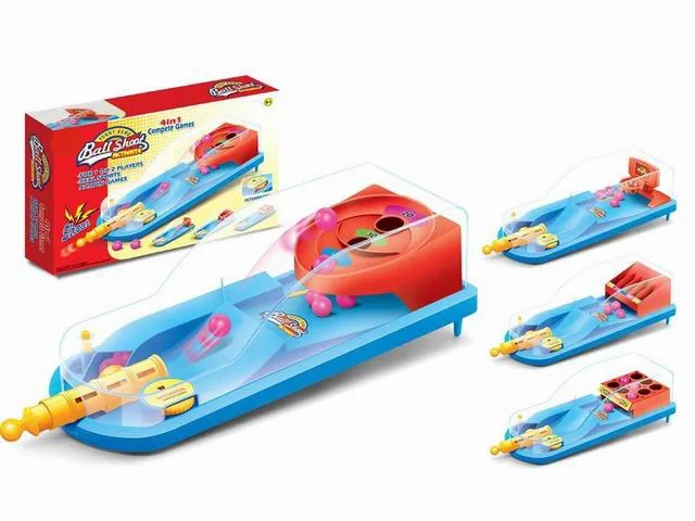 

Children Finger Marble Shooting Toy Tabletop Game Casual Entertainment 4-in-1 Multi-seat Interactive Marble Game