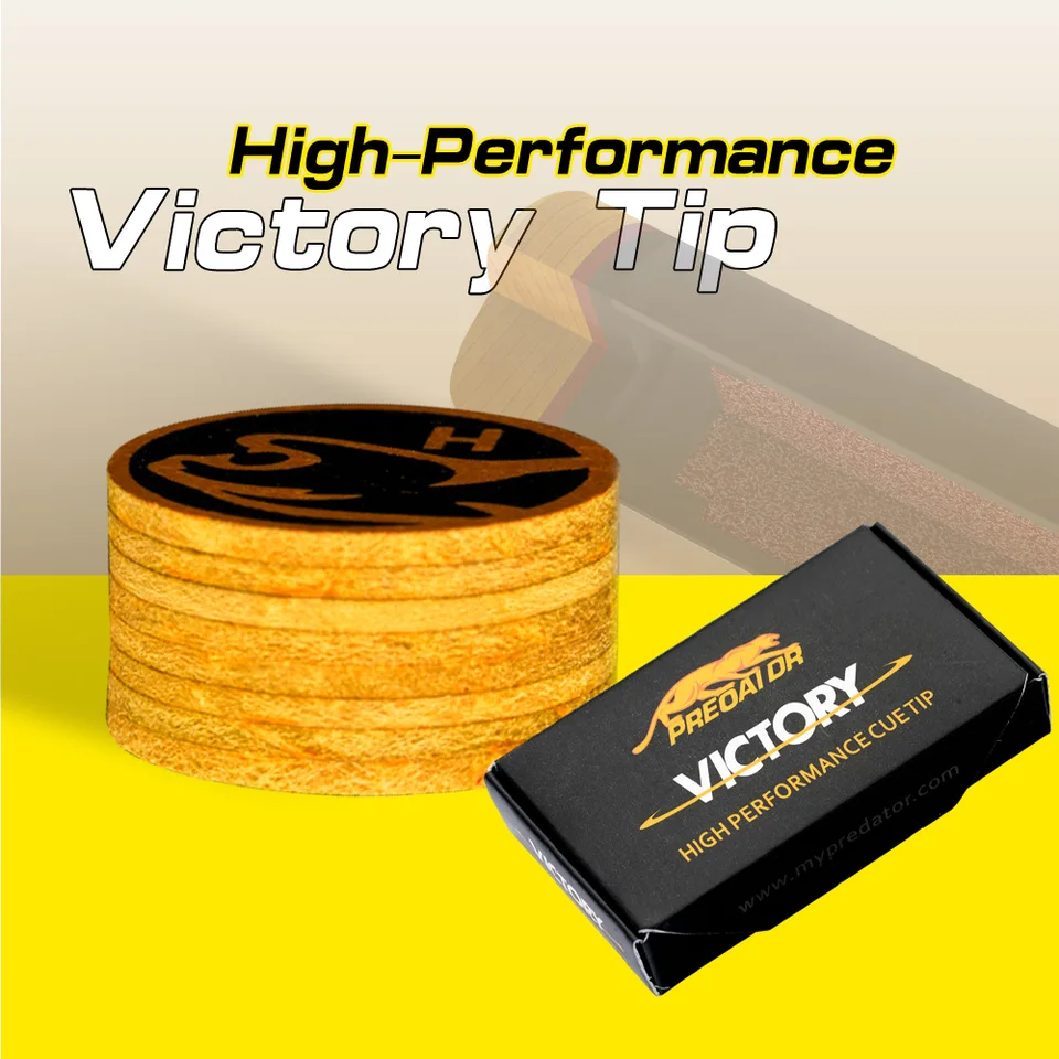 Predator Victory Hard Pool Cue Tip - 8-Layer Laminated Tip For Precision Play