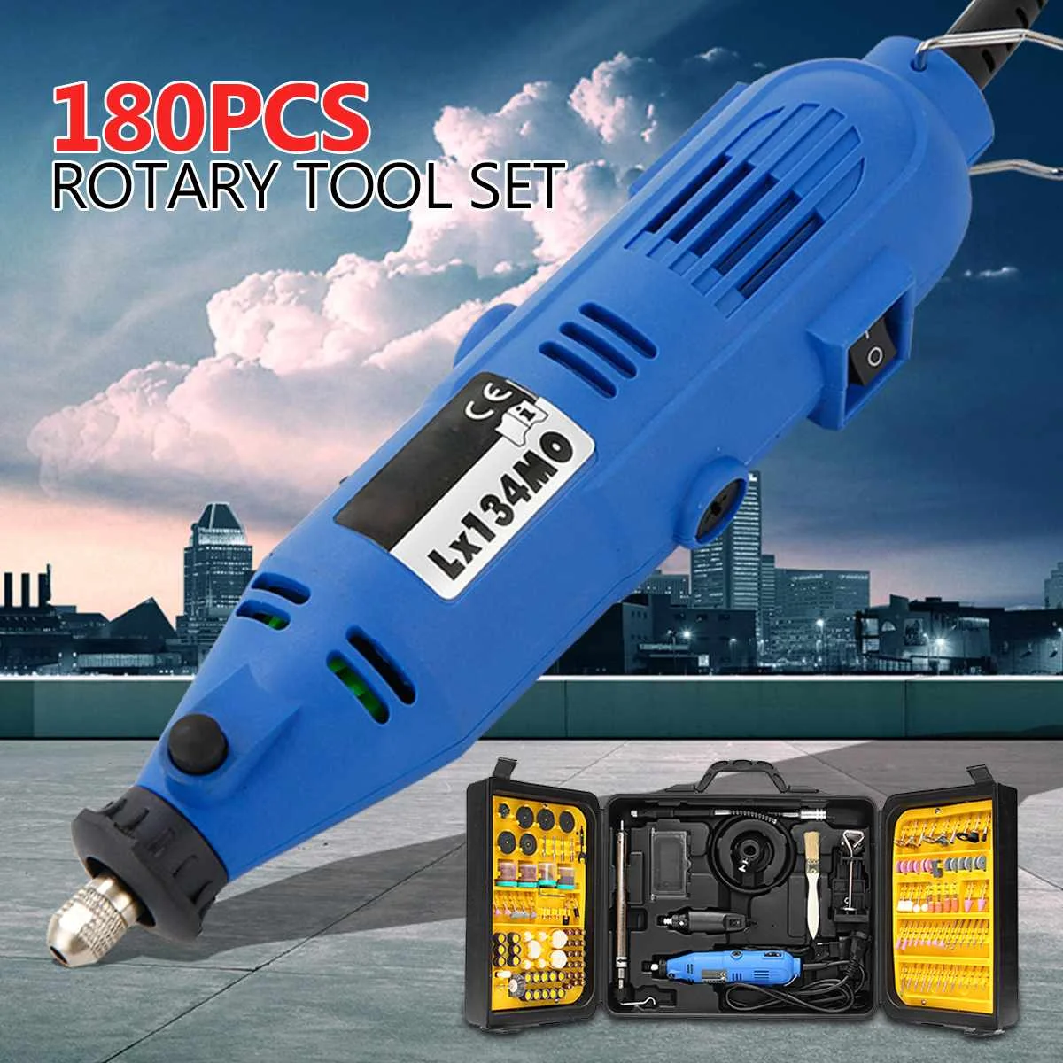 

Small Multifunction DIY Mini Double Grinder Rotary Tool Belt Accessories Set 180Pcs Engraving Polishing Tool Set 220V 180W