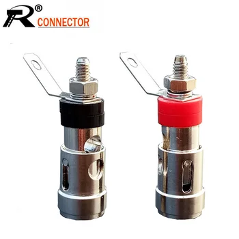 

100pcs/lot Spring Loaded Press Type Speaker Amplifier Binding Post Terminal Nickel Plated Banana Plug Jack Connector Red+Black