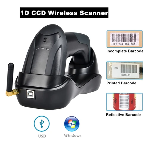 Scanner de Código de Barras sem Fio e Varredor Handheld do Código de Barras do Laser Varredura de Alta Velocidade para Pos e Inventário f2