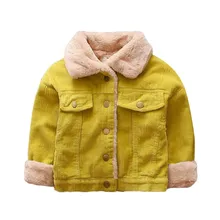 Детское пальто; зимнее однотонное пальто для маленьких девочек и мальчиков; куртка-плащ; плотная теплая верхняя одежда; Одежда для младенцев; утепленная одежда из бархата
