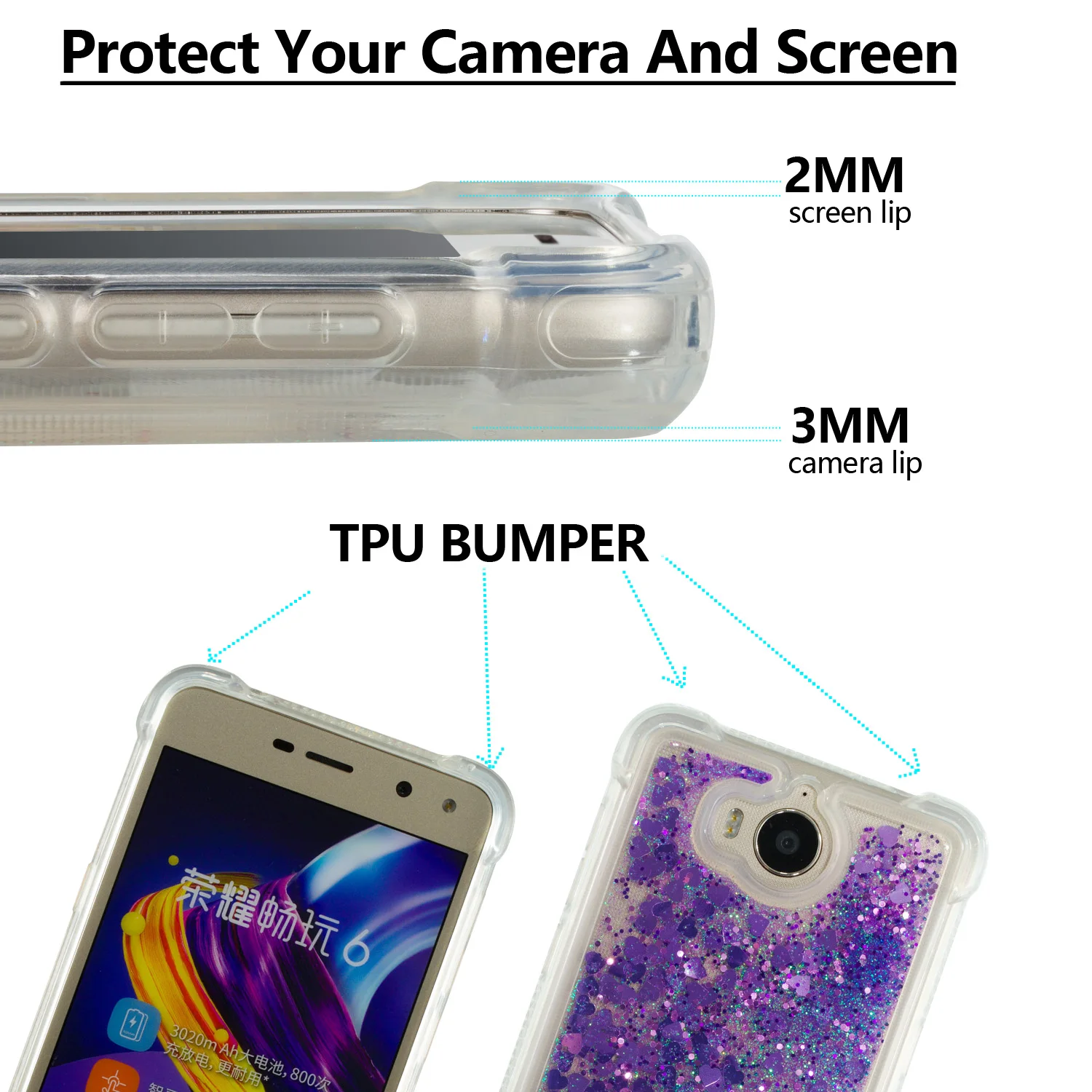 Glitter Cover For Huawei Y3 2017 Y5 2017 Y5 III Y5 3 Y5 Lite 2017 Y6 3