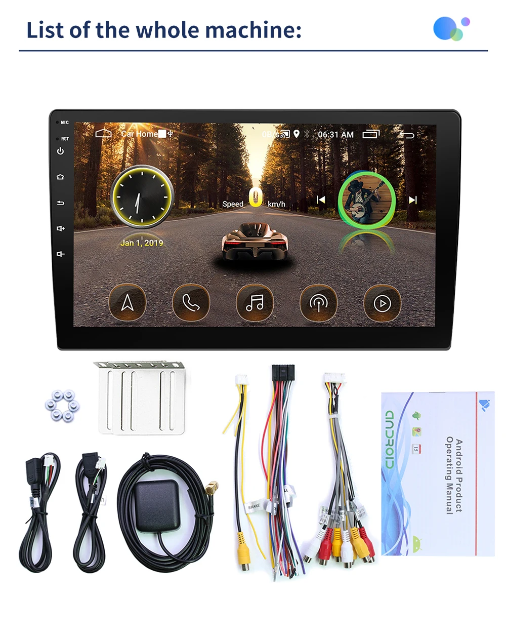 2din Автомагнитола 9 дюймов Android система авто стерео 2.5D емкостный экран Bluetooth видео плеер задняя камера wifi gps для Универсальный