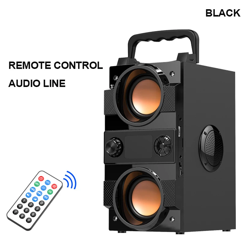 4000 мАч Bluetooth 5,0 динамик для улицы дома 2,2 звуковой канал Беспроводная поддержка эквалайзера TF FM 3D стерео бас вечерние портативный сабвуфер - Цвет: Black