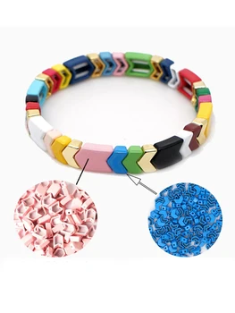 

JUWANG 50 pcs\lot Arrow Strand Beads Enamel Paint Tile Beads For Bracelets Making New Fashion DIY Jewelry Material Accessories