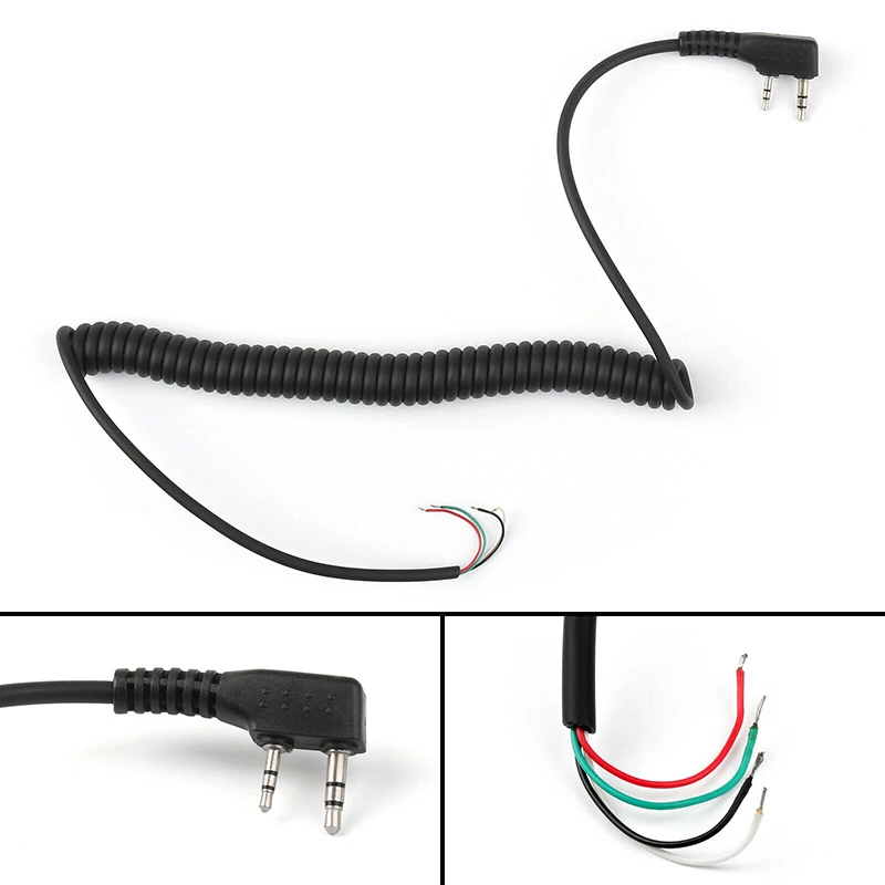 

2 pin Speaker Mic Cable Line Radio Kit Spare Replacement Part For Baofeng UV5R Kenwood TK370 Motorola