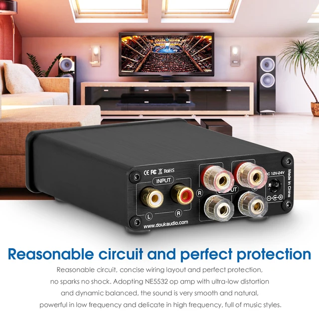 Nobsound Mini Digital Power Amplifier HiFi Stereo 2.0 Channel Class D Home Desktop Audio Amp 50W+50W / 100W+100W 5