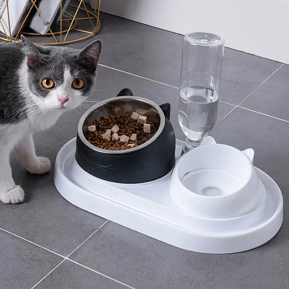 Stainless Steel Cat Bowl Non Slip Puppy Base Cat Food Drinking Water