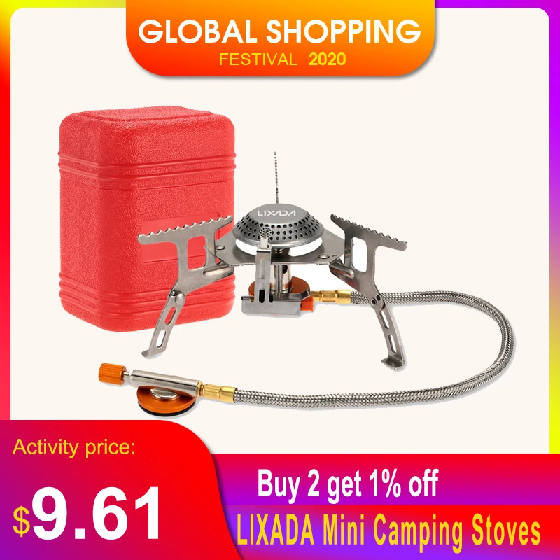 Мини плита LIXADA Складная газовая 17 х7 см 3000 Вт|camping stove portable|camping stoveoutdoor gas |