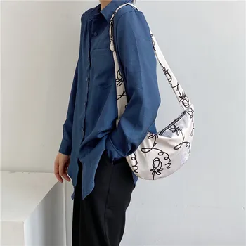 

Casual Women Shoulder bags Korean printing hobos bag female Travel messenger bag fashion ladies handbag sac a main femme white